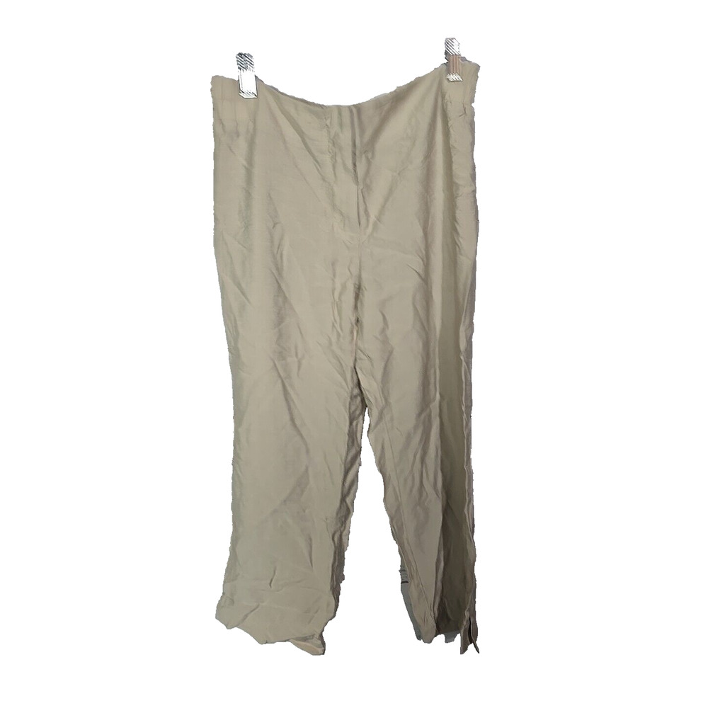 Chico's Beige Straight Leg Flat Front Wide Leg Career Casual Pants Womans Sz 0 S